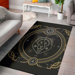 Vintage Leo Zodiac Sign Print Area Rug
