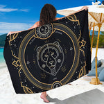 Vintage Leo Zodiac Sign Print Beach Sarong Wrap