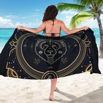 Vintage Leo Zodiac Sign Print Beach Sarong Wrap