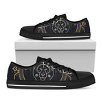 Vintage Leo Zodiac Sign Print Black Low Top Shoes 