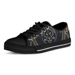 Vintage Leo Zodiac Sign Print Black Low Top Shoes 