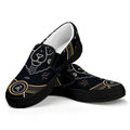 Vintage Leo Zodiac Sign Print Black Slip On Sneakers