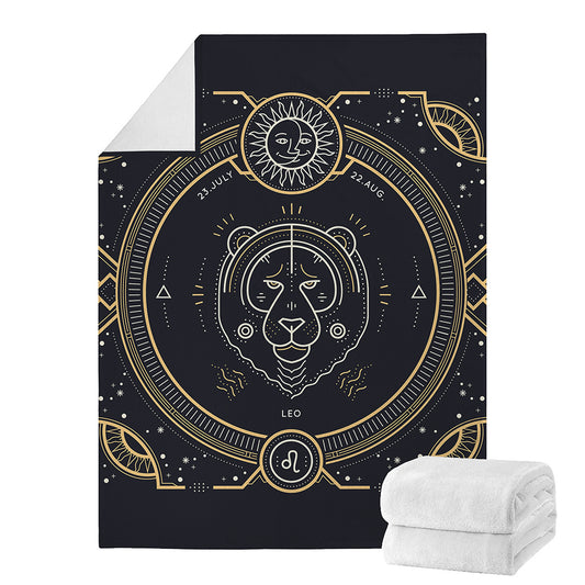 Vintage Leo Zodiac Sign Print Blanket