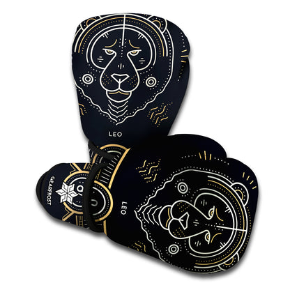 Vintage Leo Zodiac Sign Print Boxing Gloves
