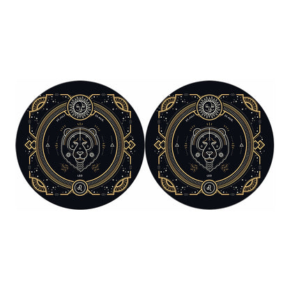 Vintage Leo Zodiac Sign Print Car Coasters