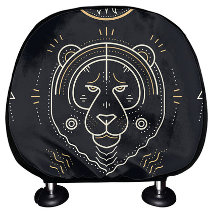Vintage Leo Zodiac Sign Print Car Headrest Covers