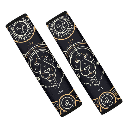 Vintage Leo Zodiac Sign Print Car Seat Belt Covers