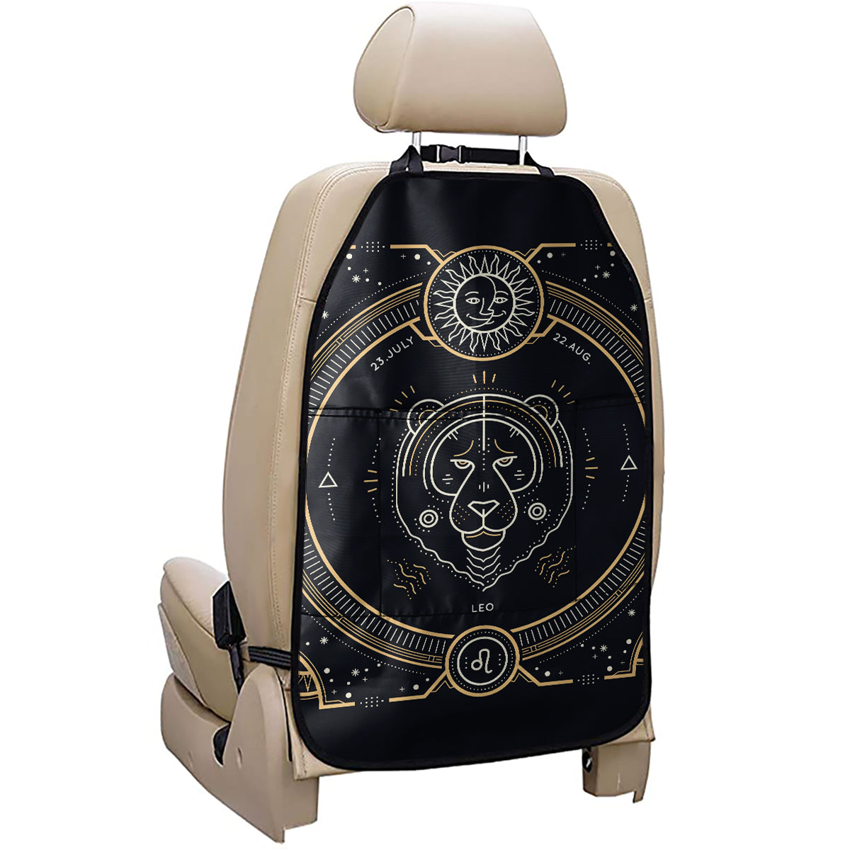 Vintage Leo Zodiac Sign Print Car Seat Organizers