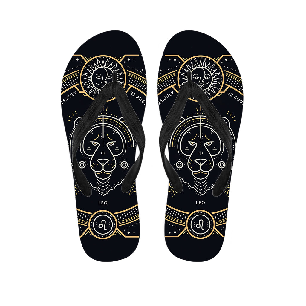 Vintage Leo Zodiac Sign Print Flip Flops