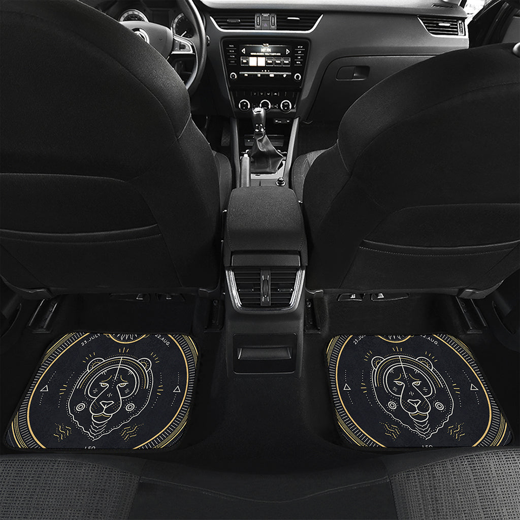 Vintage Leo Zodiac Sign Print Front and Back Car Floor Mats