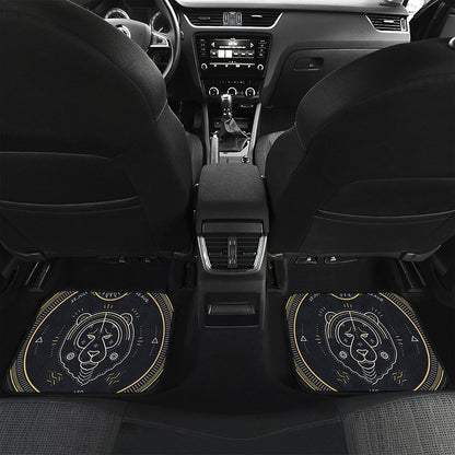 Vintage Leo Zodiac Sign Print Front and Back Car Floor Mats