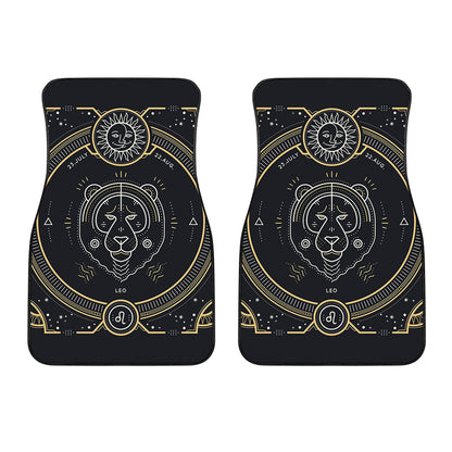Vintage Leo Zodiac Sign Print Front Car Floor Mats