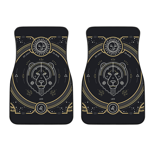 Vintage Leo Zodiac Sign Print Front Car Floor Mats