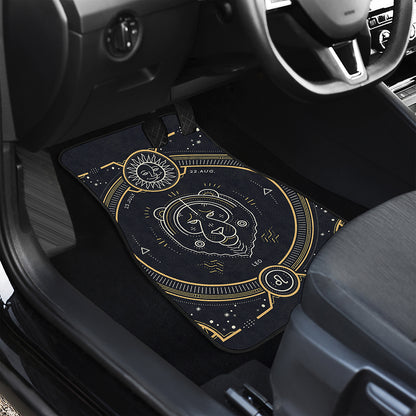 Vintage Leo Zodiac Sign Print Front Car Floor Mats