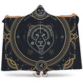 Vintage Leo Zodiac Sign Print Hooded Blanket