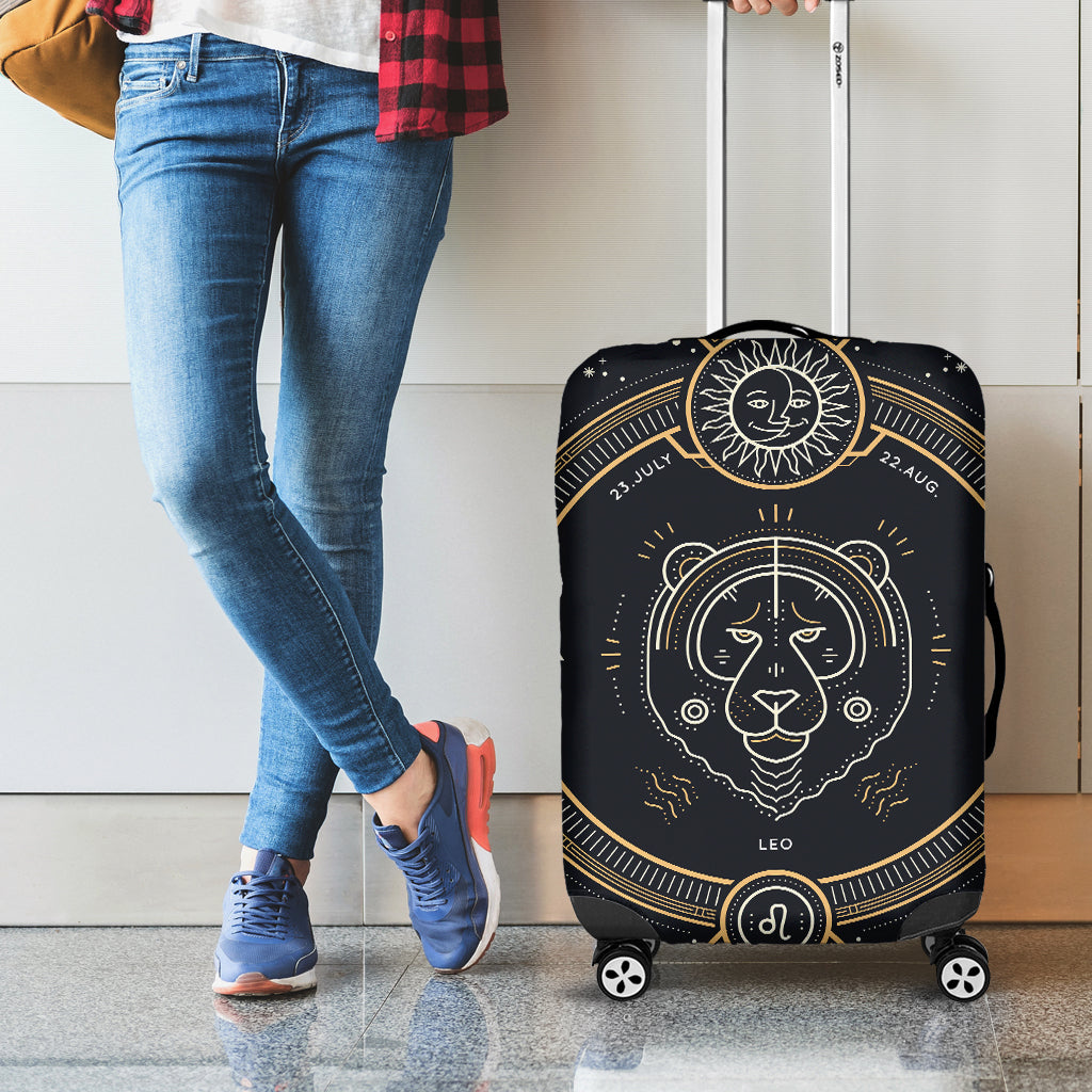 Vintage Leo Zodiac Sign Print Luggage Cover