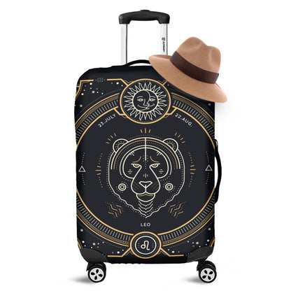 Vintage Leo Zodiac Sign Print Luggage Cover