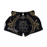 Vintage Leo Zodiac Sign Print Muay Thai Boxing Shorts