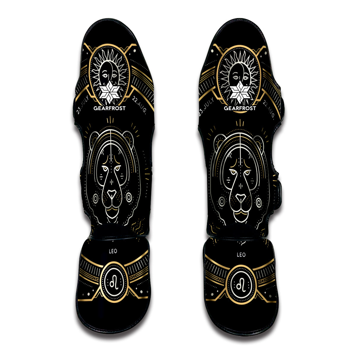 Vintage Leo Zodiac Sign Print Muay Thai Shin Guard