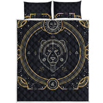 Vintage Leo Zodiac Sign Print Quilt Bed Set