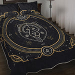 Vintage Leo Zodiac Sign Print Quilt Bed Set