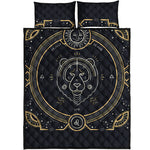 Vintage Leo Zodiac Sign Print Quilt Bed Set