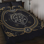 Vintage Leo Zodiac Sign Print Quilt Bed Set
