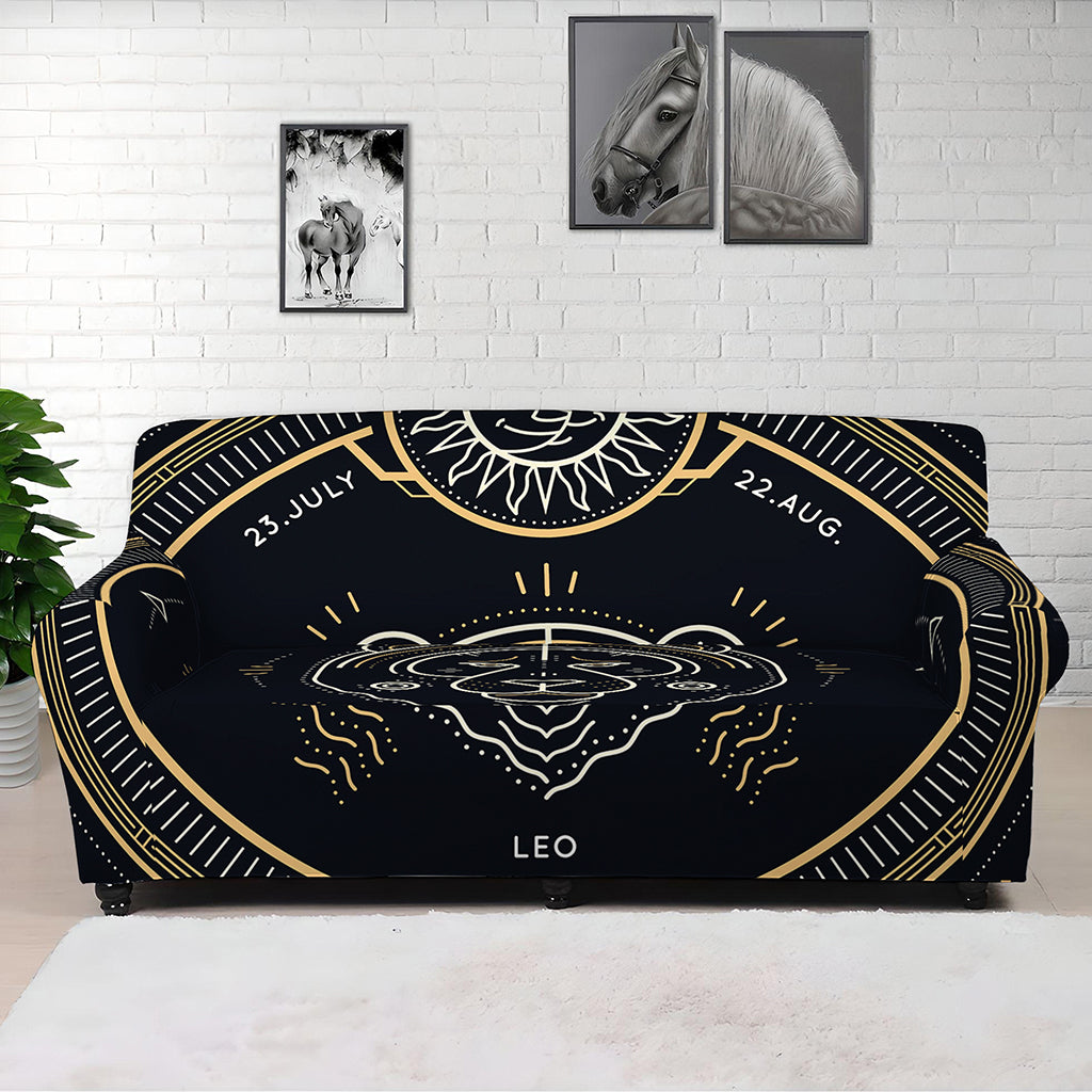 Vintage Leo Zodiac Sign Print Sofa Cover