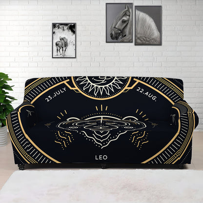 Vintage Leo Zodiac Sign Print Sofa Cover
