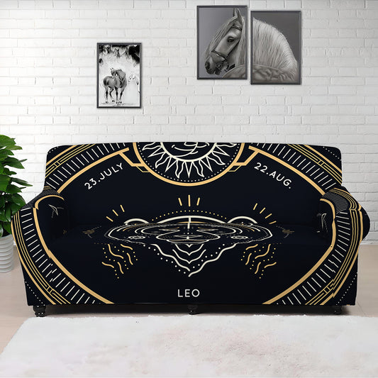 Vintage Leo Zodiac Sign Print Sofa Cover