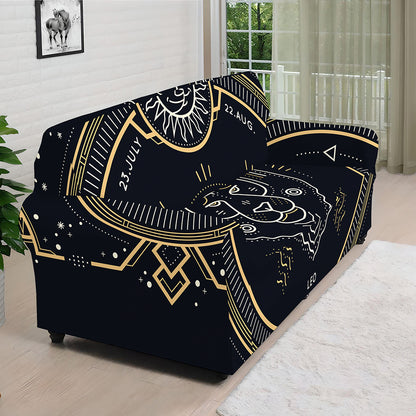 Vintage Leo Zodiac Sign Print Sofa Cover