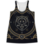 Vintage Leo Zodiac Sign Print Women's Racerback Tank Top