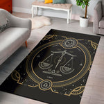 Vintage Libra Zodiac Sign Print Area Rug
