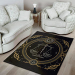 Vintage Libra Zodiac Sign Print Area Rug