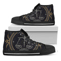 Vintage Libra Zodiac Sign Print Black High Top Sneakers