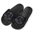 Vintage Libra Zodiac Sign Print Black Slide Sandals