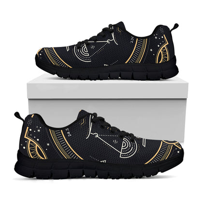 Vintage Libra Zodiac Sign Print Black Sneakers