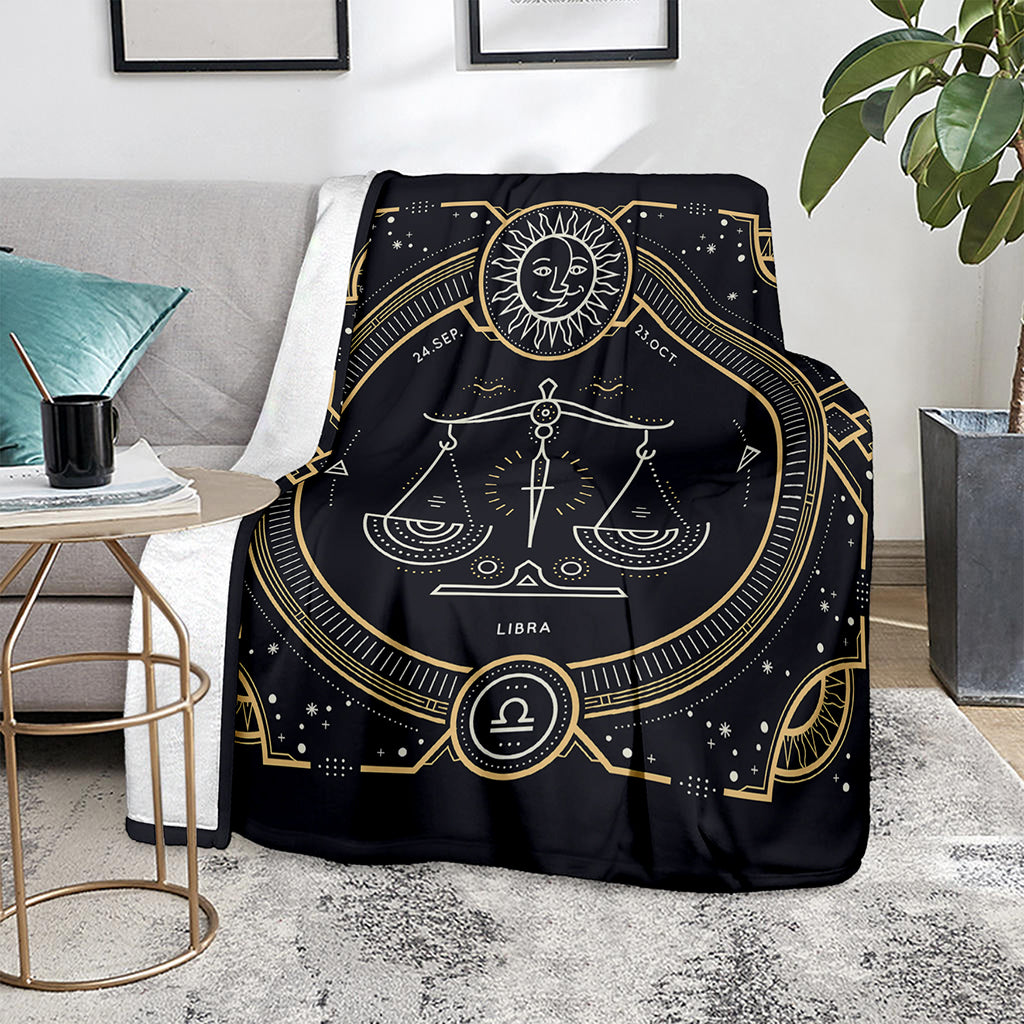 Vintage Libra Zodiac Sign Print Blanket