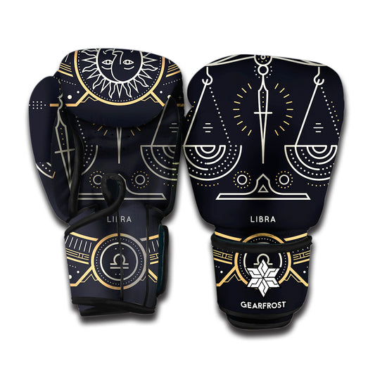 Vintage Libra Zodiac Sign Print Boxing Gloves