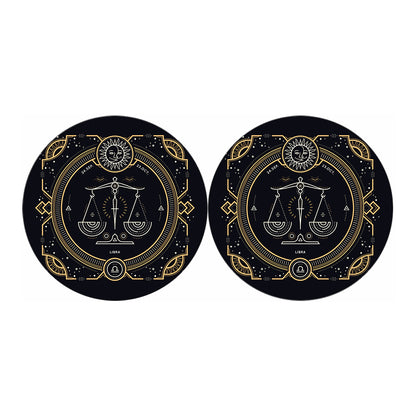 Vintage Libra Zodiac Sign Print Car Coasters