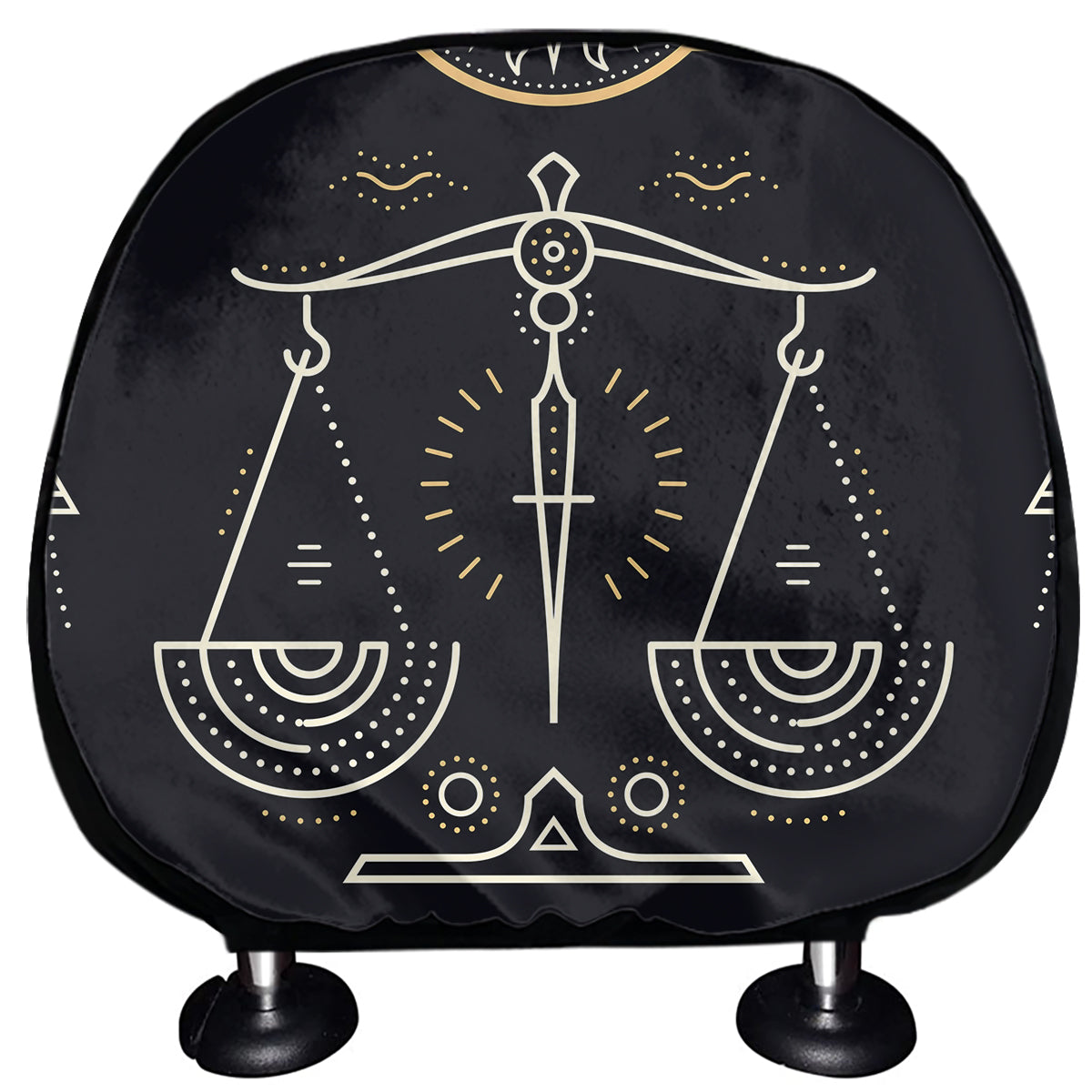 Vintage Libra Zodiac Sign Print Car Headrest Covers