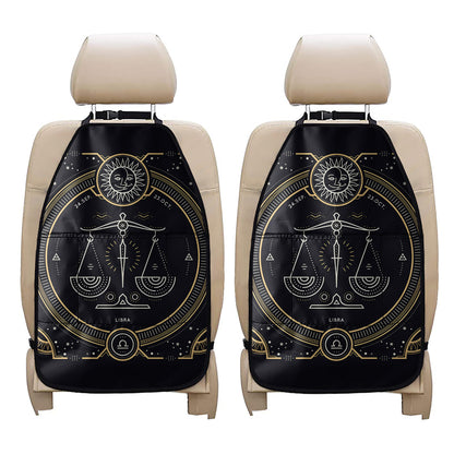 Vintage Libra Zodiac Sign Print Car Seat Organizers