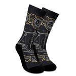 Vintage Libra Zodiac Sign Print Crew Socks