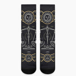 Vintage Libra Zodiac Sign Print Crew Socks
