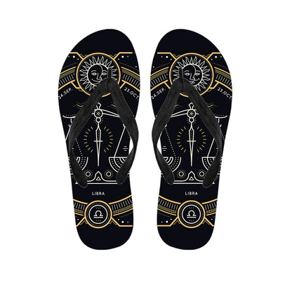 Vintage Libra Zodiac Sign Print Flip Flops