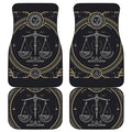 Vintage Libra Zodiac Sign Print Front and Back Car Floor Mats