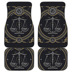Vintage Libra Zodiac Sign Print Front and Back Car Floor Mats