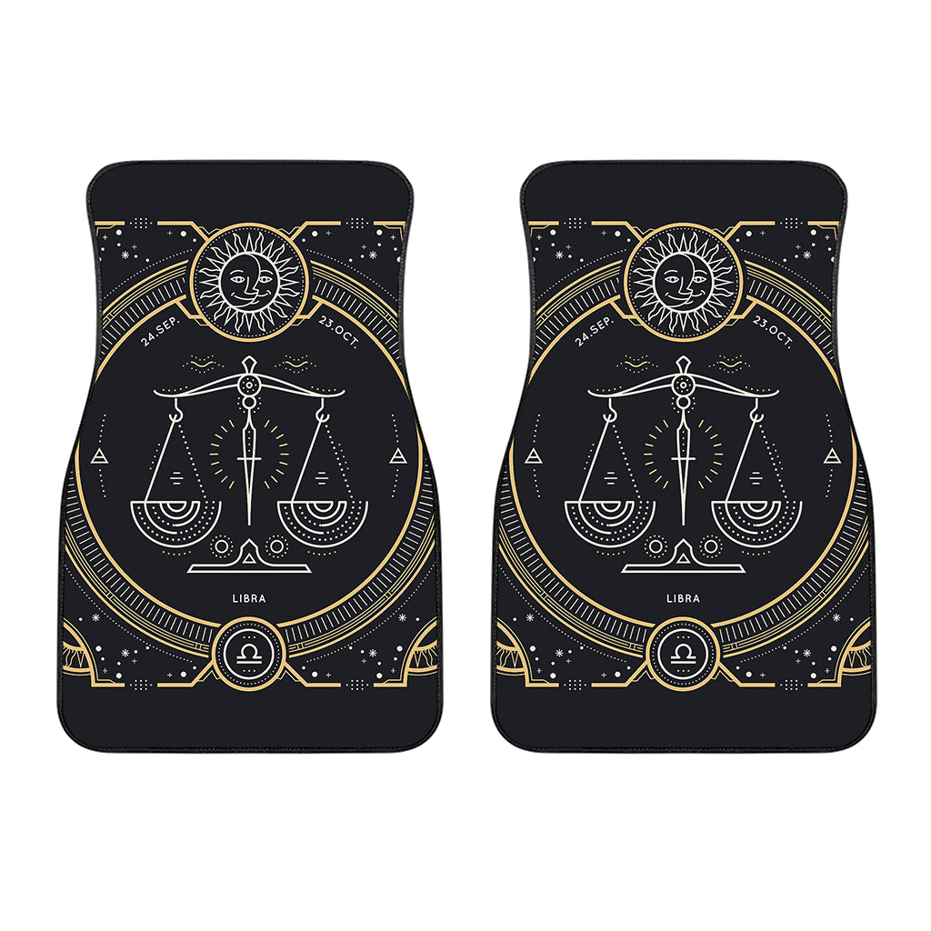 Vintage Libra Zodiac Sign Print Front Car Floor Mats