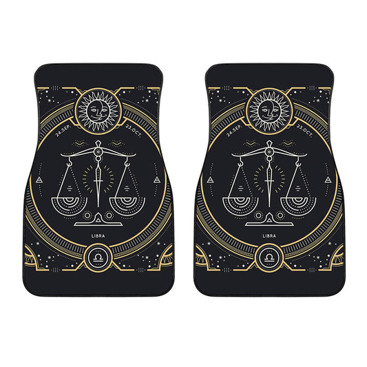Vintage Libra Zodiac Sign Print Front Car Floor Mats