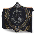 Vintage Libra Zodiac Sign Print Hooded Blanket